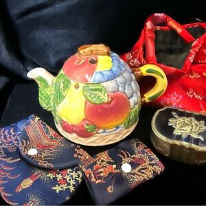 Tea pot air freshener with coin purses